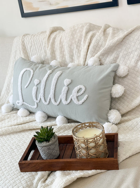 Personalized Pillow Cover, Punch Needle, 100% Cotton
