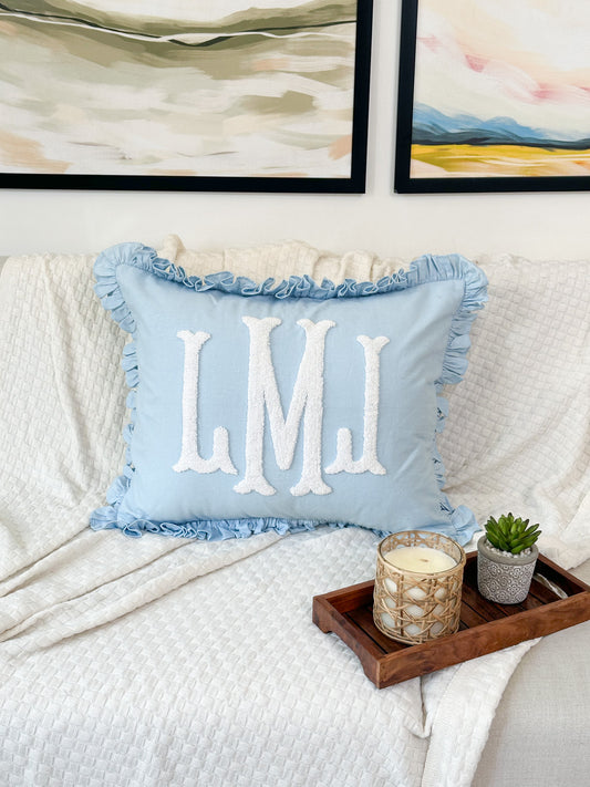 Personalized Pillow Cover, Punch Needle, 100% Cotton