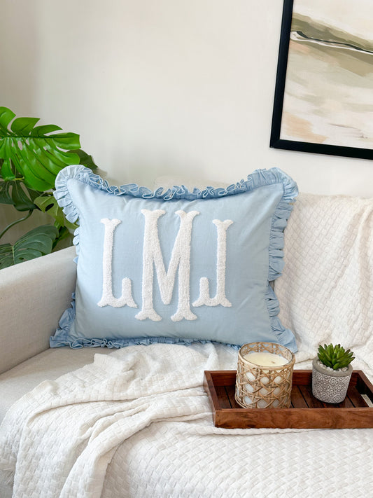 Personalized Pillow Cover, Punch Needle, 100% Cotton