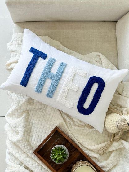 Personalized Pillow Cover, Punch Needle, 100% Linen