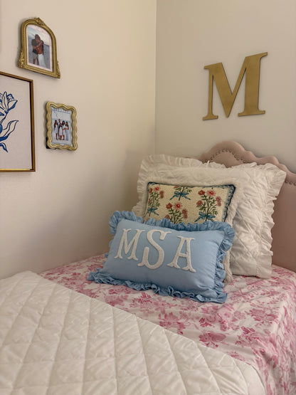 Personalized Pillow Cover for Dorm Room, Punch Needle, 100% Cotton