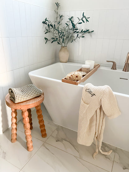 Custom Organic Waffle Bath Robe for Kids