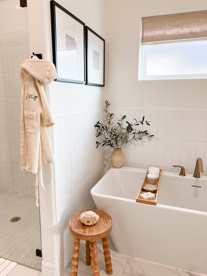 Custom Organic Waffle Bath Robe for Kids
