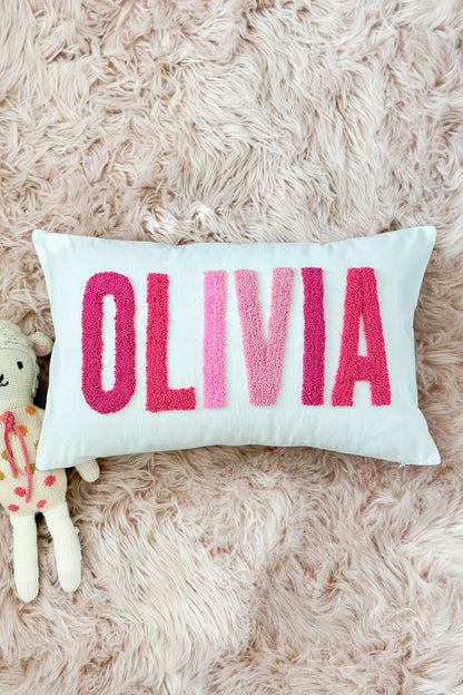 Personalized Pillow Cover, Punch Needle, 100% Cotton