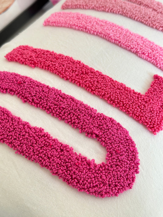 Personalized Pillow Cover, Punch Needle, 100% Cotton