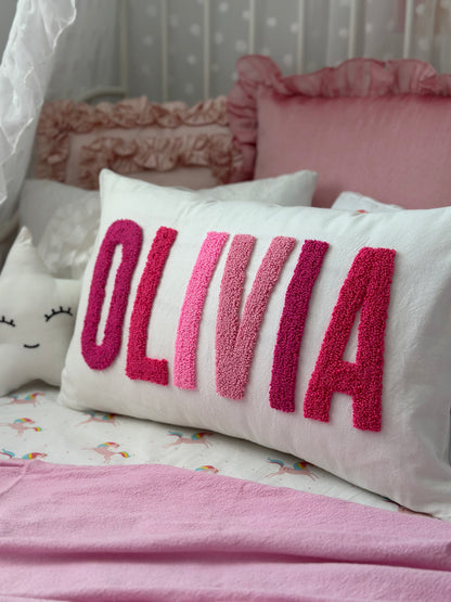 Personalized Pillow Cover, Punch Needle, 100% Cotton