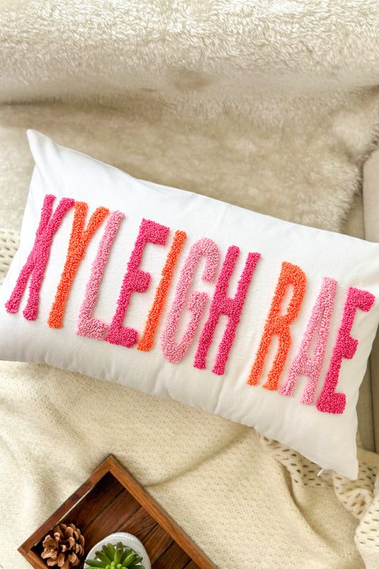 Personalized Cotton Pillow Covers with Punch Needle Embroidery- BEST SELLERS