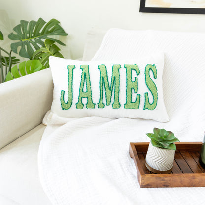 Personalized Handcrafted Punch Needle Cushion Covers- Off White