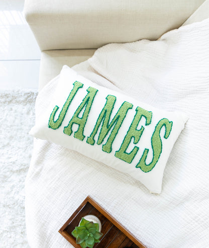 Personalized Handcrafted Punch Needle Cushion Covers- Off White