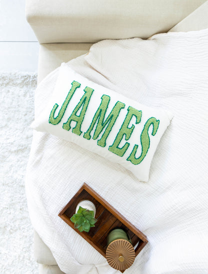 Personalized Handcrafted Punch Needle Cushion Covers- Off White