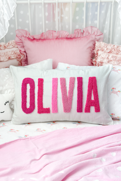 Personalized Cotton Pillow Covers with Punch Needle Embroidery- BEST SELLERS