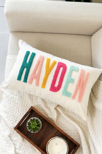 Personalized Cotton Pillow Covers with Punch Needle Embroidery- BEST SELLERS