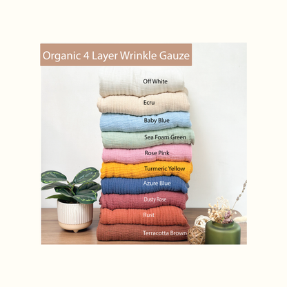 Organic Wrinkle Swaddle 4 Layer Muslin, Pack of 1, 100% Cotton