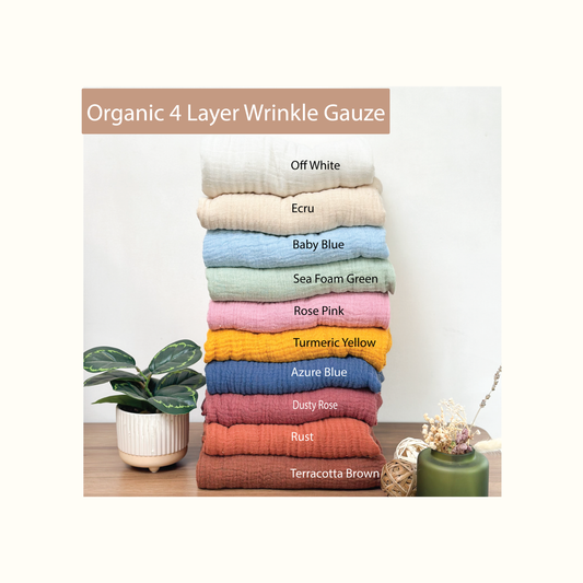 Organic Wrinkle Swaddle 4 Layer Muslin, Pack of 1, 100% Cotton