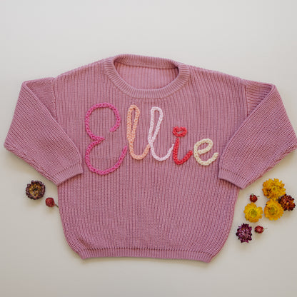 Personalized Sweaters, Hand Embroidered, 100% Cotton