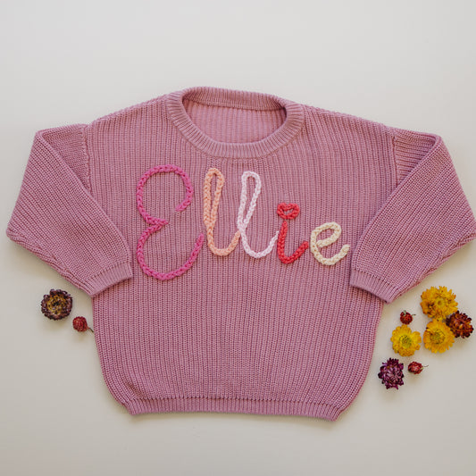 Personalized Sweaters, Hand Embroidered, 100% Cotton