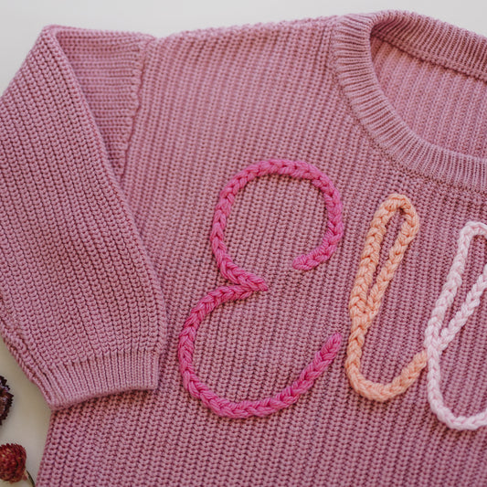 Personalized Sweaters, Hand Embroidered, 100% Cotton