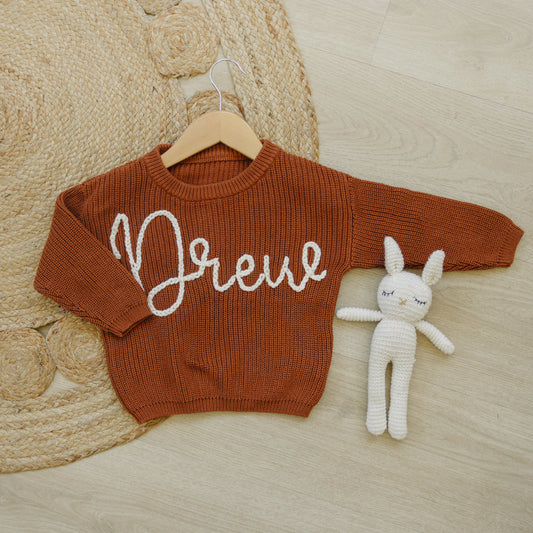 Personalized Sweaters, Hand Embroidered, 100% Cotton