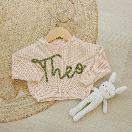 Personalized Sweaters, Hand Embroidered, 100% Cotton