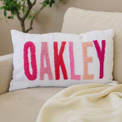 Personalized Pillow Cover, Punch Needle, 100% Linen
