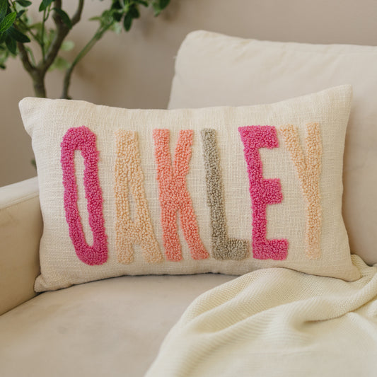 Personalized 2 Sided Pillow Cover with colored Back