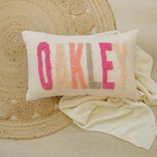 Personalized 2 Sided Pillow Cover with colored Back