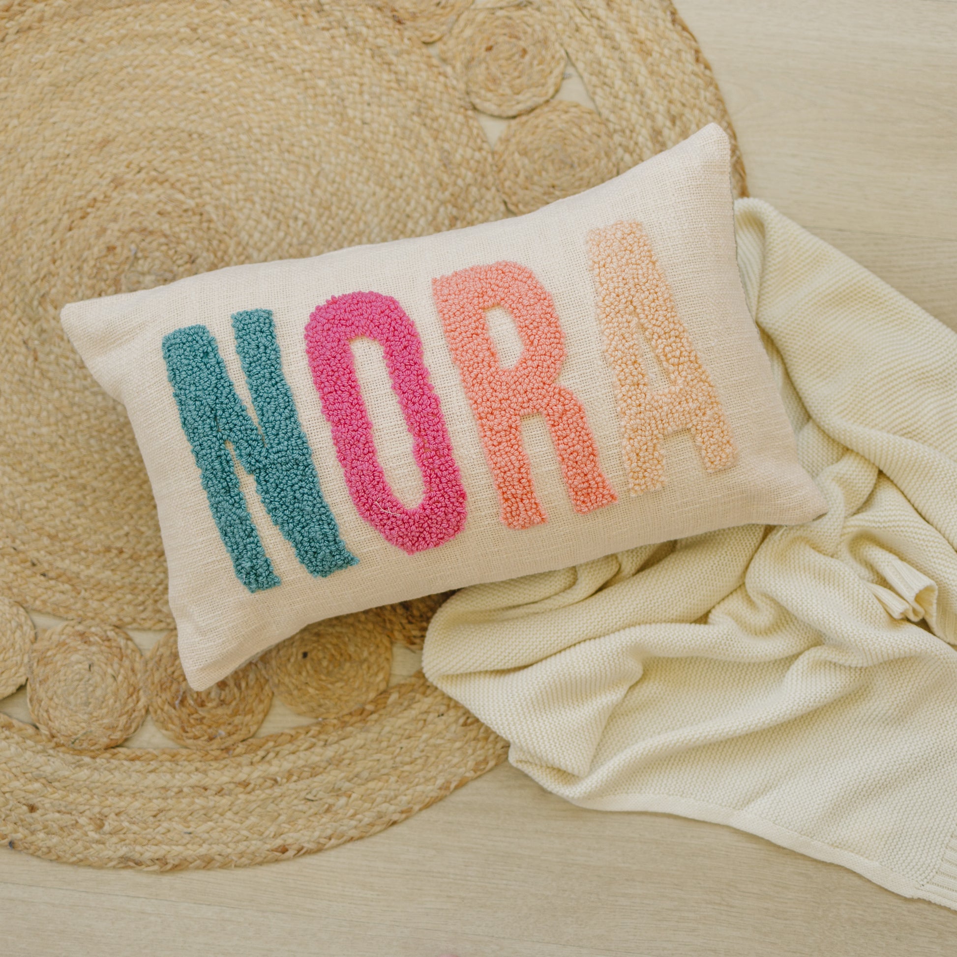 Personalized 2 Sided Pillow Cover with colored Back
