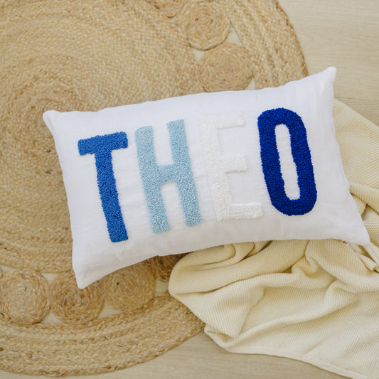 Personalized Linen Pillow Covers with Punch Needle Embroidery- PRE SELECTED