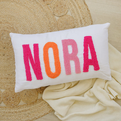 Personalized Pillow Cover, Punch Needle, 100% Linen