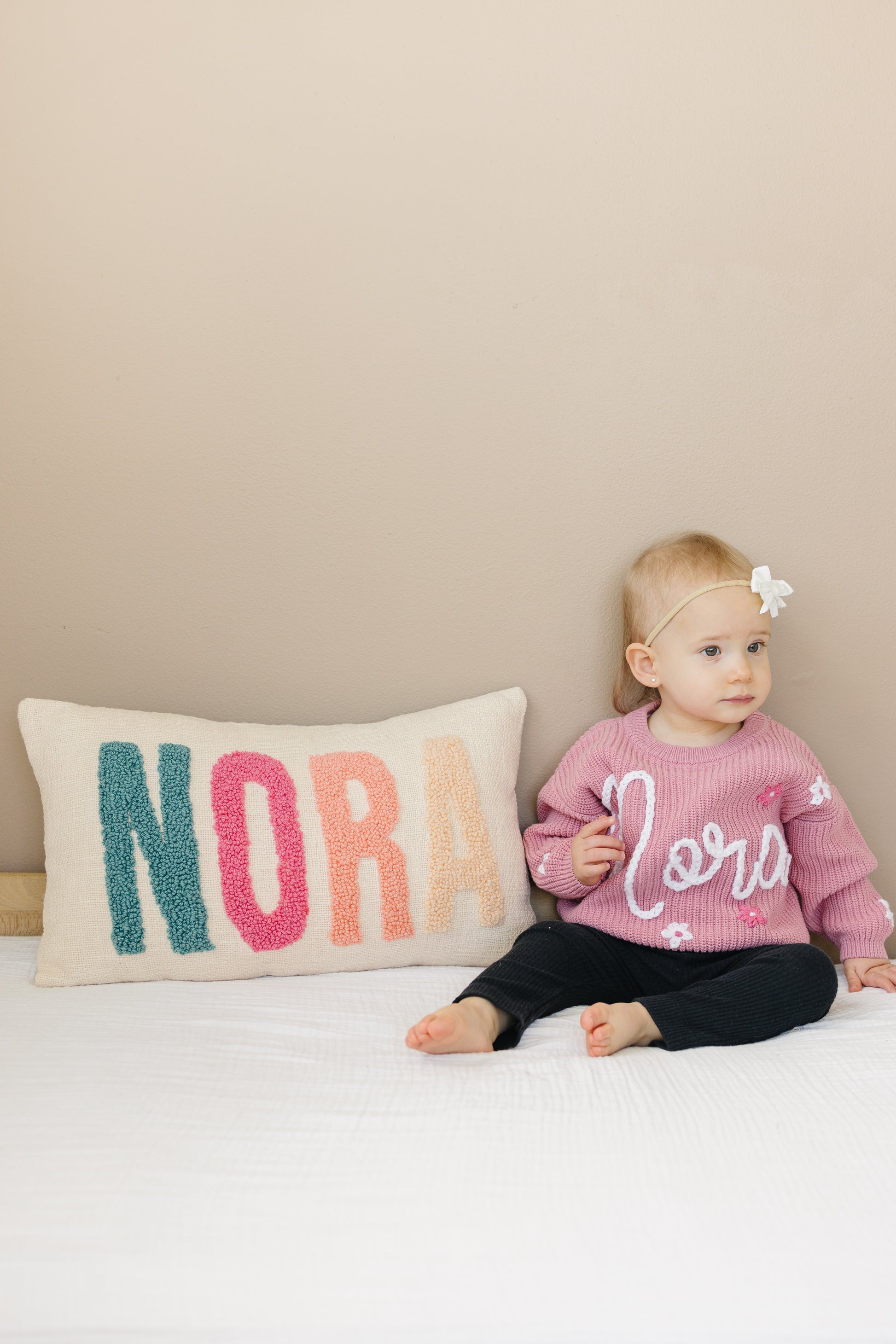 Personalized 2 Sided Pillow Cover with colored Back