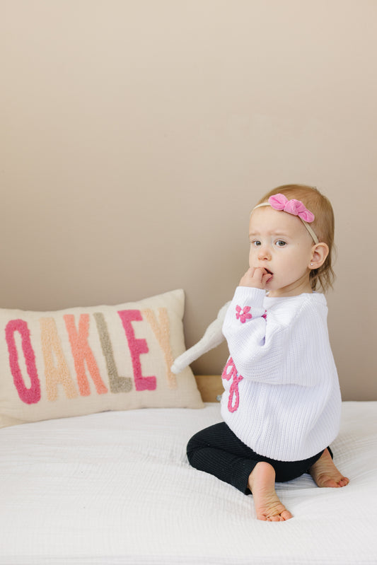 Personalized 2 Sided Pillow Cover with colored Back