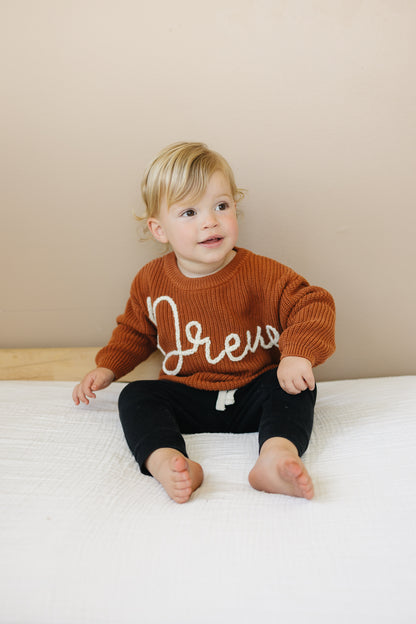 Personalized Sweaters, Hand Embroidered, 100% Cotton