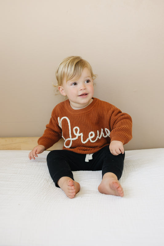Personalized Sweaters, Hand Embroidered, 100% Cotton