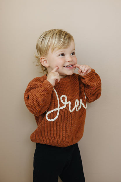 Personalized Sweaters, Hand Embroidered, 100% Cotton