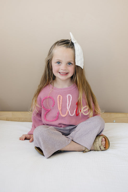 Personalized Sweaters, Hand Embroidered, 100% Cotton