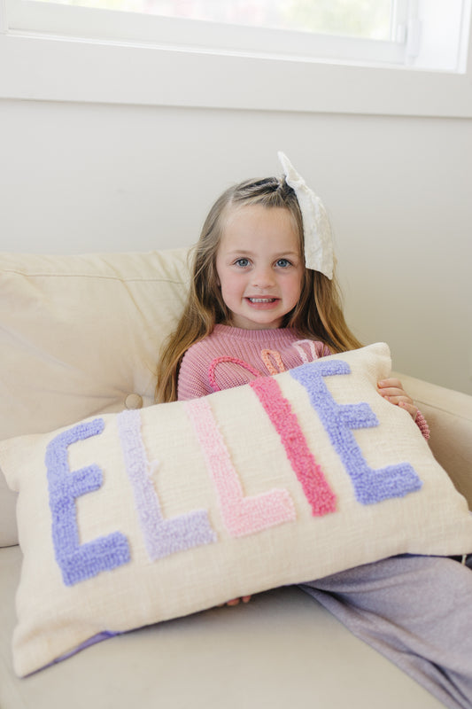 Personalized 2 Sided Pillow Cover with colored Back