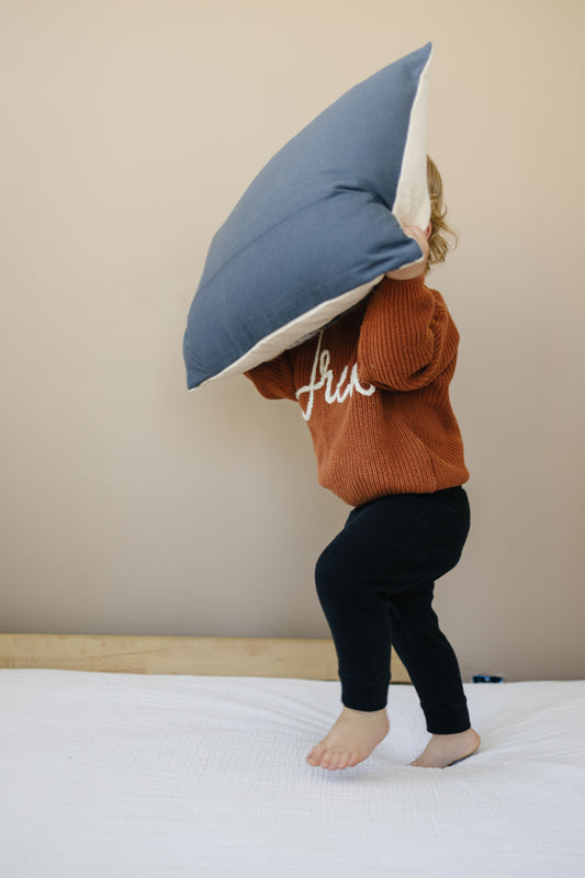 Personalized 2 Sided Pillow Cover with colored Back