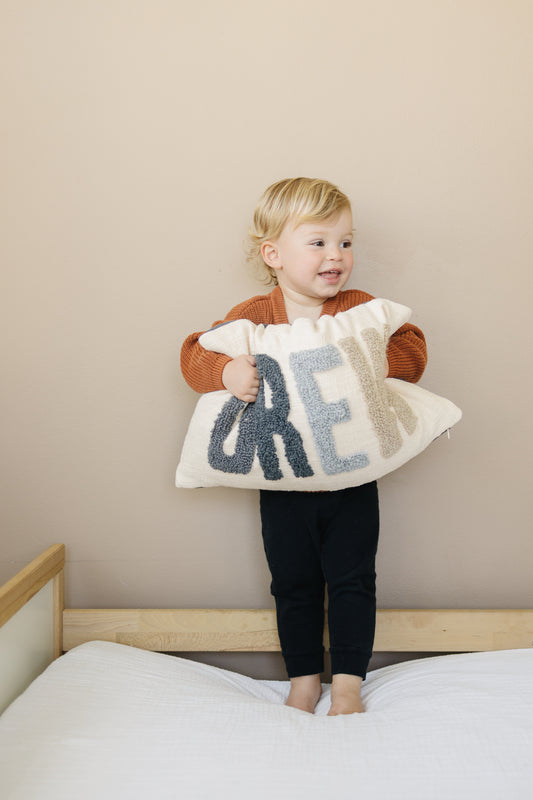 Personalized 2 Sided Pillow Cover with colored Back