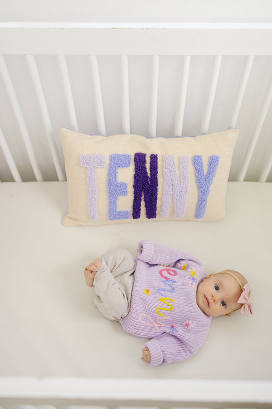 Personalized 2 Sided Pillow Cover with colored Back