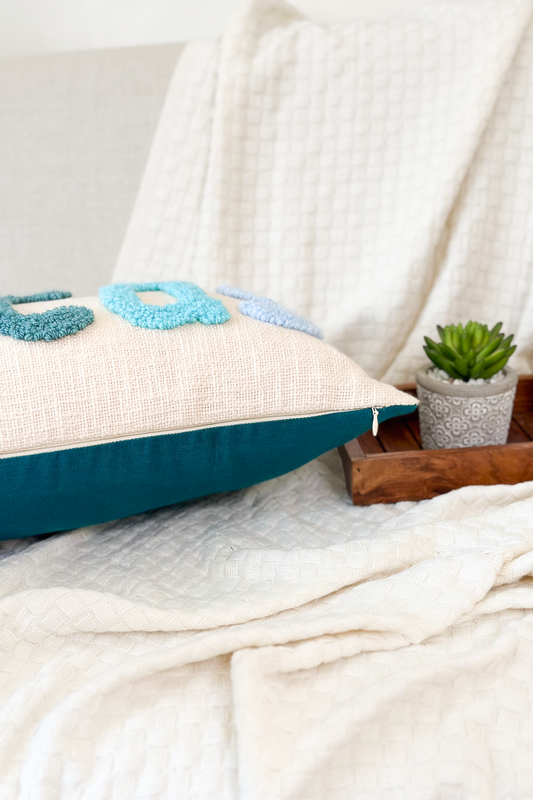 Personalized 2 Sided Pillow Cover with colored Back