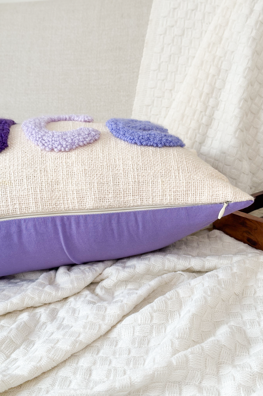 Personalized 2 Sided Pillow Cover with colored Back