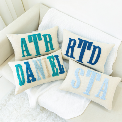 Bespoke Hand-Embroidered Pillow Covers- Charcoal Grey