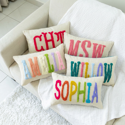 Custom Punch Needle Accent Pillow Covers- Lavender