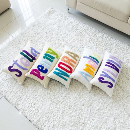 Custom Punch Needle Accent Pillow Covers- Lavender
