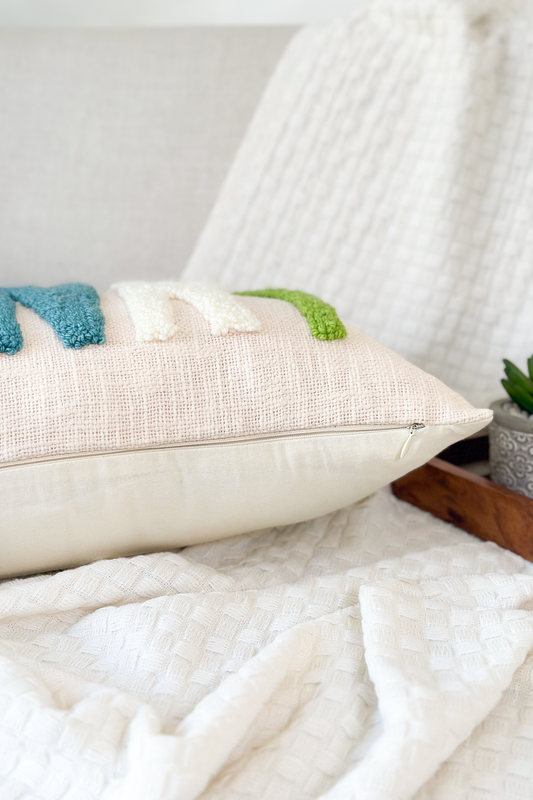 Personalized 2 Sided Pillow Cover with colored Back